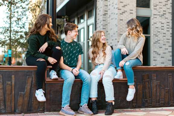 Teenagers hanging out