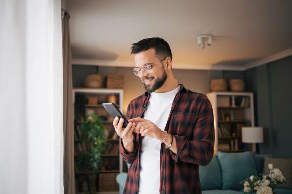 Man looking at phone