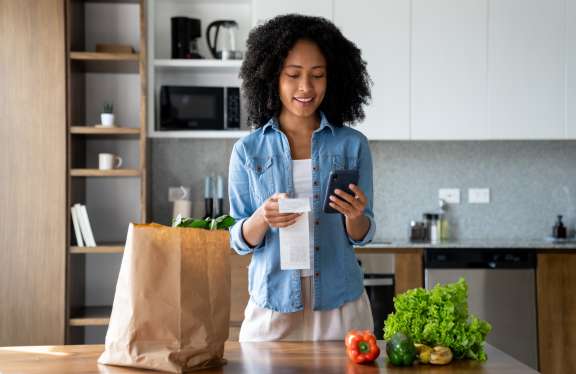 Girl with groceries