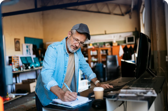 Guy Working In Office