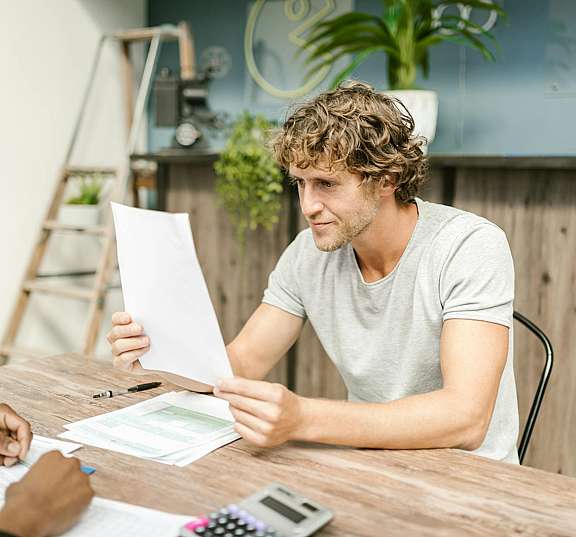 Man with paper