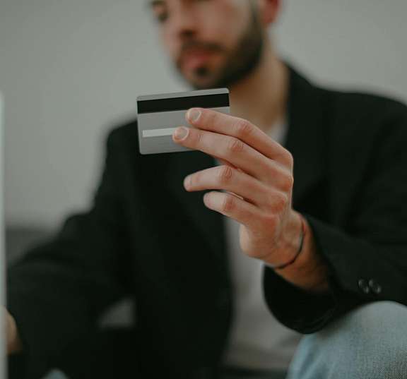 Man with card