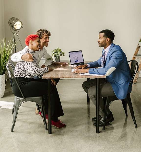 Couple with banking financial consultant