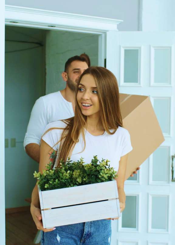 Couple moving in