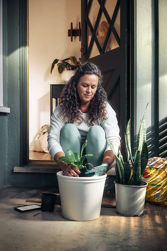 Lady with Plants